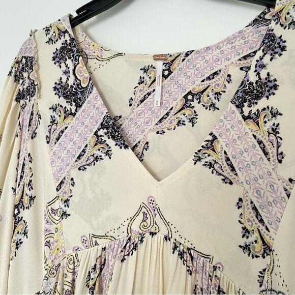 Free People Girl Talk Tunic In Ivory high low with Pockets size medium - Picture 4 of 7